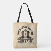 Tote Bag Western Cowboy Boots AJOUTER LE NOM Sheriff Spurs (Dos)