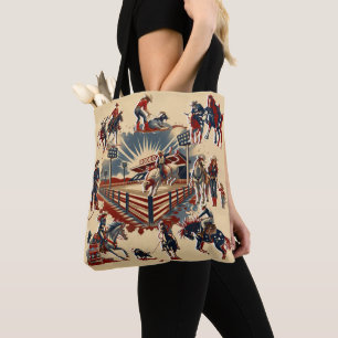 Tote Bag Western Rodeo Arena Cowboy Cowgirl Rodeo Événement