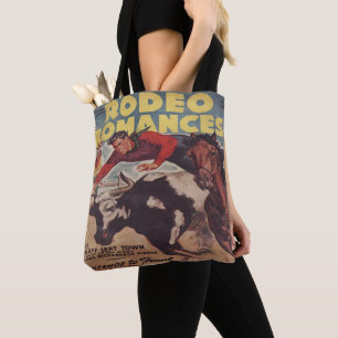 Tote Bag Western Rodeo Cowboy Steer Lutte Rodéo Romance