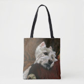 Tote Bag Westie sur canapé (Devant)