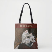 Tote Bag Westie sur canapé (Devant)