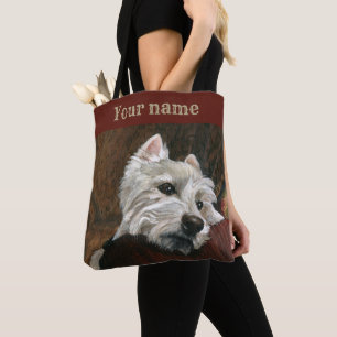 Tote Bag Westie sur canapé