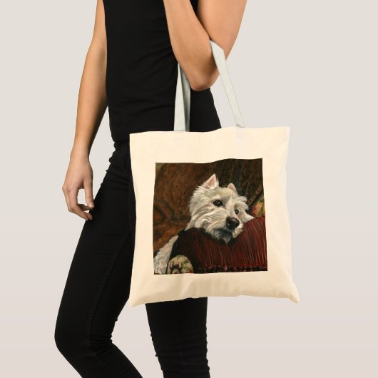 Tote Bag Westie sur canapé (Devant (produit))