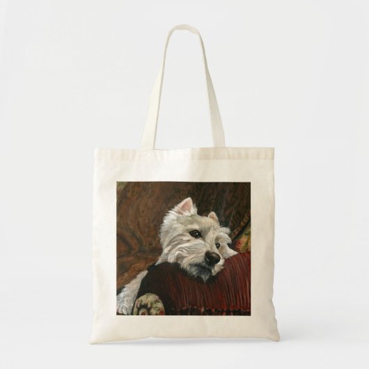 Tote Bag Westie sur canapé (Devant)