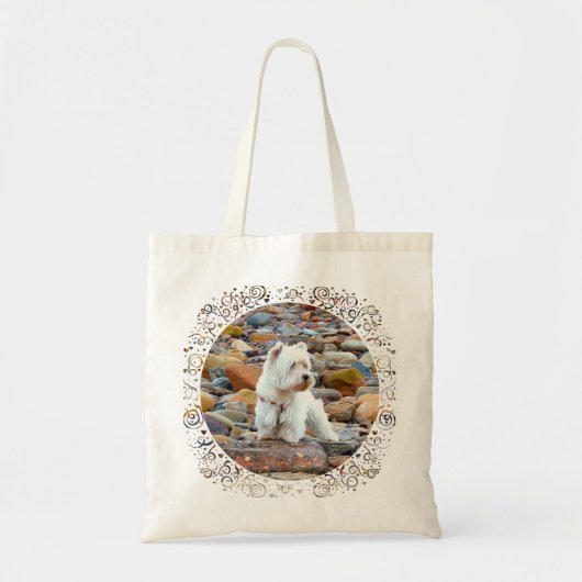Tote Bag Westie sur les rochers (Devant)