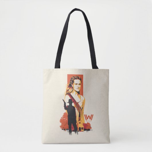 Tote Bag Westworld | Wyatt & Man en noir à l'église blanche (Devant)