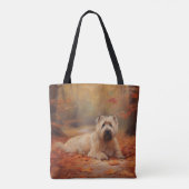 Tote Bag Wheaten Terrier dans les feuilles d'automne automn (Dos)