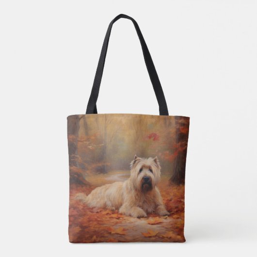 Tote Bag Wheaten Terrier dans les feuilles d'automne automn (Dos)