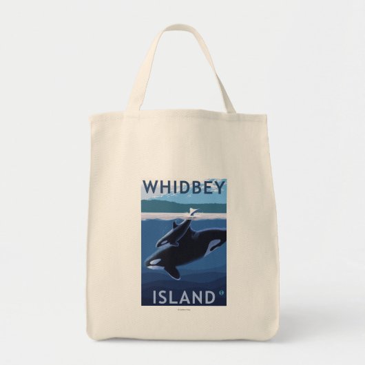 Tote Bag Whidbey Island, Washington Orca et Calf (Devant)
