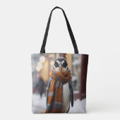 Tote Bag Whimsical Cosy Penguin hiver neigeux (Dos)