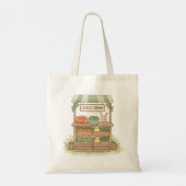 Tote Bag Whimsical Farmers Market Stand Aquarelle (Dos)