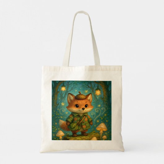 Tote Bag Whimsical Fox Explorer Art (Dos)