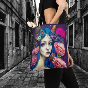 Tote Bag Whimsical Girls Face Nymph Fairy sorch Magique
