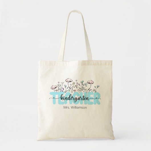 Tote Bag Whimsical Inky Fleurs sauvages élégant Enseignants (Devant)
