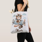 Tote Bag Whimsical Teddy Bear Pilote personnalisé (De près)