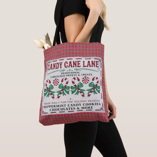 Tote Bag Whimsical Vintage Christmas (De près)