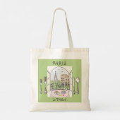 Tote Bag Whimsical Watercolor Paris Eiffel Tower Cutlery (Dos)