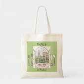 Tote Bag Whimsical Watercolor Paris Eiffel Tower Cutlery (Devant)