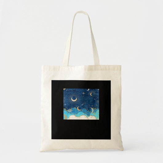 Tote Bag Whimsigoth Nuages Sun Moon Witchy Classic (Devant)