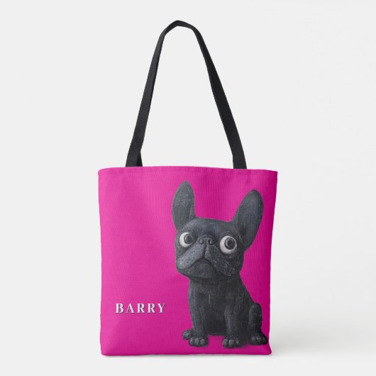 Tote Bag Whimssic Black Frenchie Mustard Yellow Dog Fourre- (Dos)