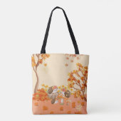 Tote Bag Whimsy d'automne : Hérisson dans une forêt cosy (Dos)
