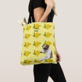 Tote Bag Whippet et roses jaunes [Med] (De près)