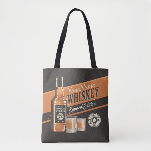 Tote Bag Whiskey Liquor Bottle Western Bar (Devant)