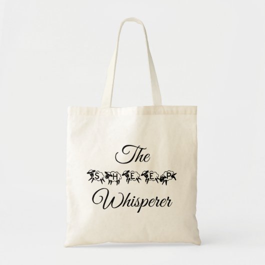Tote Bag Whisperer de mouton Drôle jolie typographie (Devant)