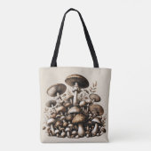 Tote Bag Whispering Woods : Motif de champignons sans soudu (Dos)