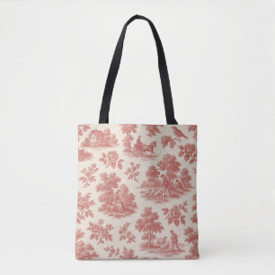 Tote Bag Whispers of the Countryside - Motif de Toile Rouge