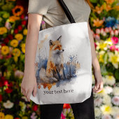 Tote Bag Whispers of the Wild Fox in Watercolor, personnali