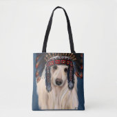 Tote Bag White Afghan Hound (Devant)