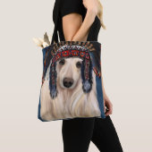 Tote Bag White Afghan Hound (De près)