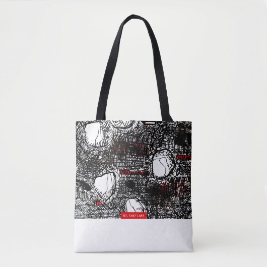 Tote Bag White and Black Scribble (Devant)
