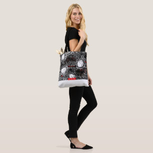 Tote Bag White and Black Scribble