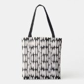 Tote Bag White black dot pattern. shibori circle seamless. (Dos)