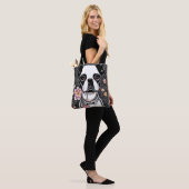 Tote Bag White Boston Terrier (Sur le modèle)