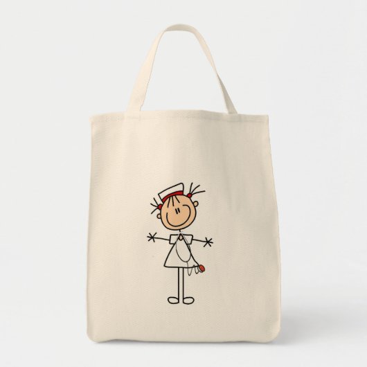 Tote Bag White Female Stick Figure Nurse 2 Gifts (Devant)