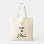Tote bag White - Here we glow - Beautyncare (Achterkant)