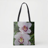 Tote Bag White Orchids Beautiful Tropical Flowers (Devant)