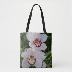 Tote Bag White Orchids Beautiful Tropical Flowers