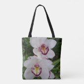 Tote Bag White Orchids Beautiful Tropical Flowers (Dos)