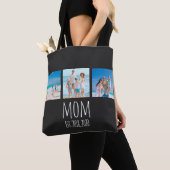 Tote Bag White Script Established Mom Black (De près)