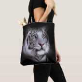 Tote Bag White Tiger Face (De près)