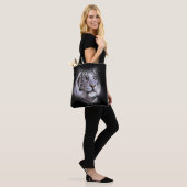 Tote Bag White Tiger Face (Sur le modèle)