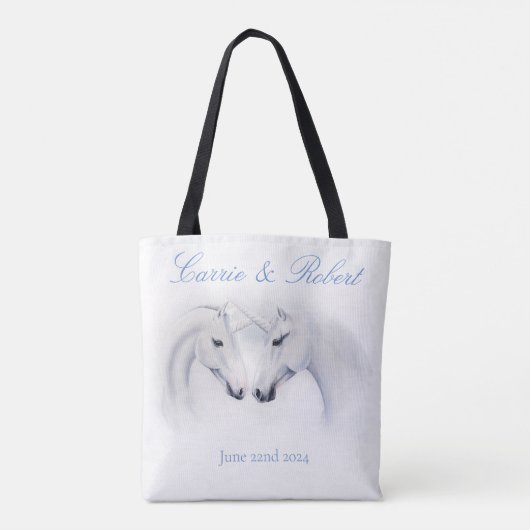 Tote Bag White Unicorns Love couple (Dos)