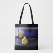 Tote Bag White yellow freesia (Devant)