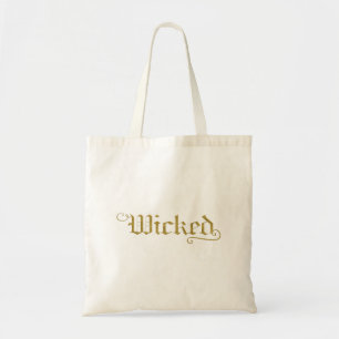 Tote Bag WICKKED Faux Gold Look Halloween Festive