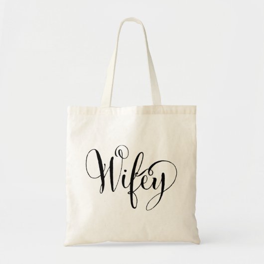 Tote Bag Wifey Elegant Script noir femmes (Devant)