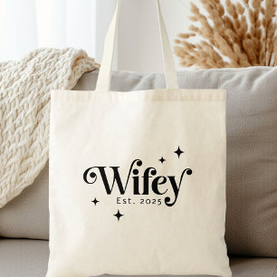 Tote Bag Wifey Est année n'importe quelle couleur élégante